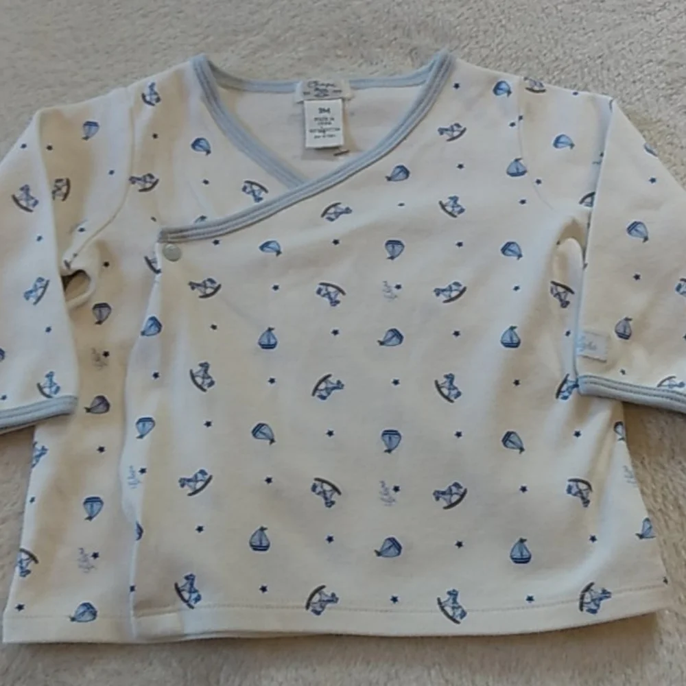 Chaps baby boy 9 months 2 piece outfit top & pants